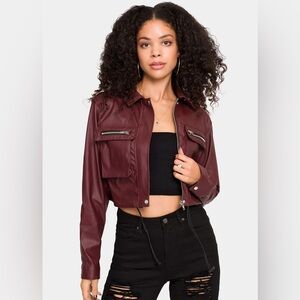 Maroon Leather Jacket